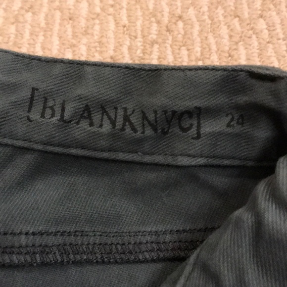 Blank NYC Dark Green Denim Skinny w/ side zipper - Picture 3 of 3